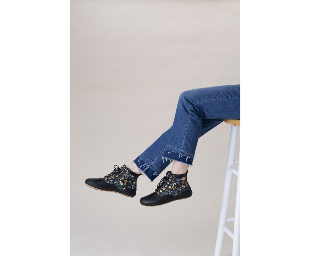 Keds Boots Black - Rifle Paper Co. Scout Water-Resistant Canvas Wildflower - Womens OGZHUR-639